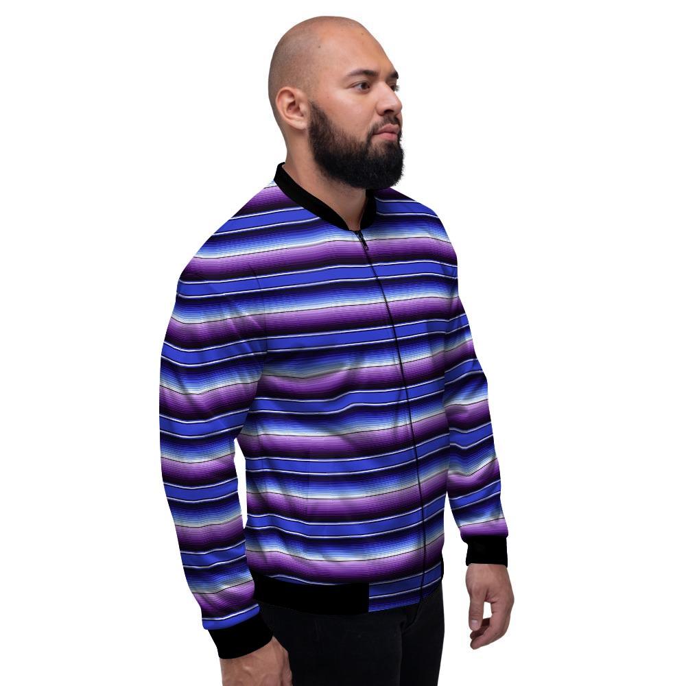 Blue And Purple Mexican Baja Men's Bomber Jacket-grizzshop