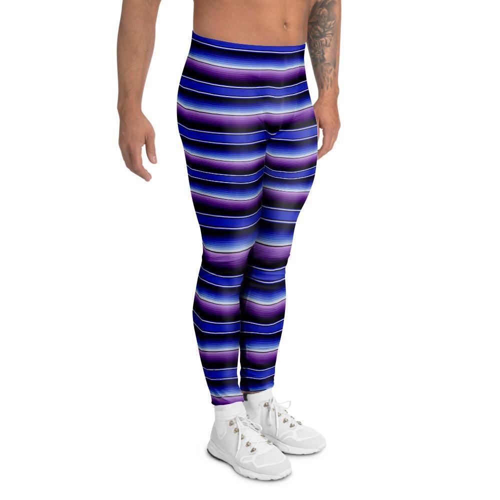 Blue And Purple Mexican Baja Men's Leggings-grizzshop