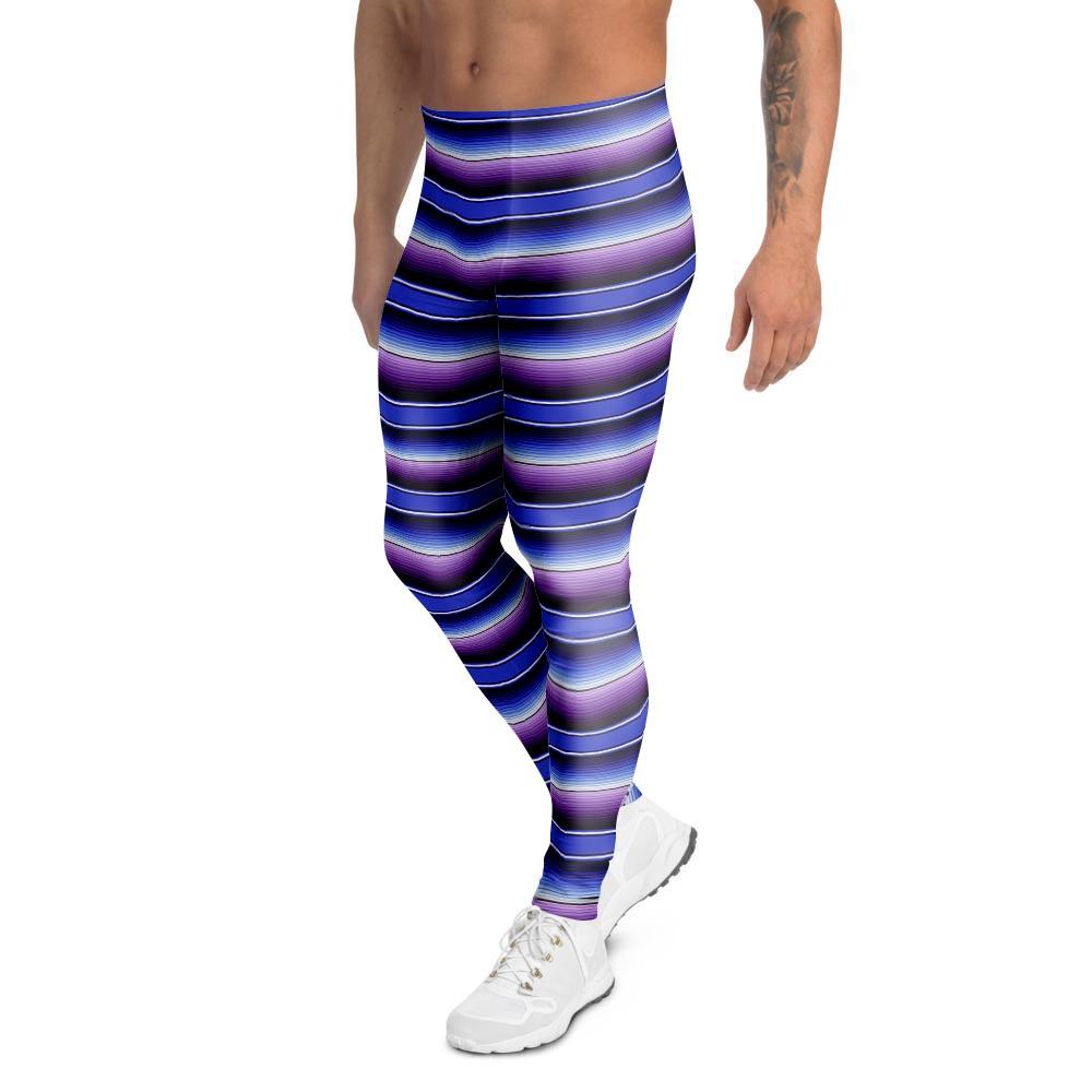 Blue And Purple Mexican Baja Men's Leggings-grizzshop