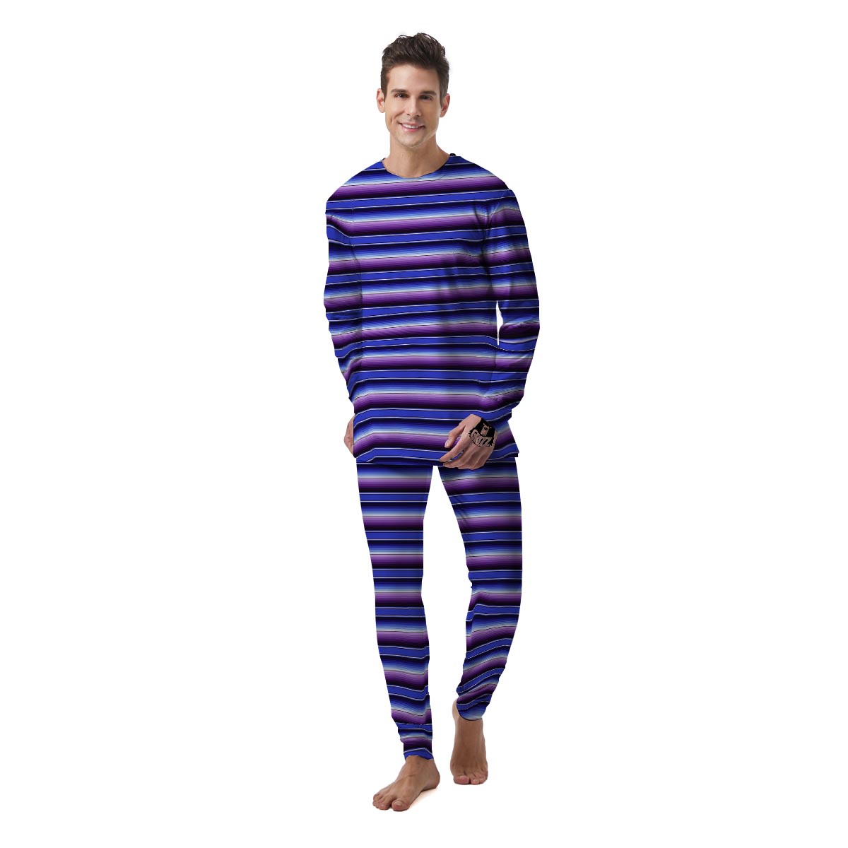 Blue And Purple Mexican Baja Men's Pajamas-grizzshop