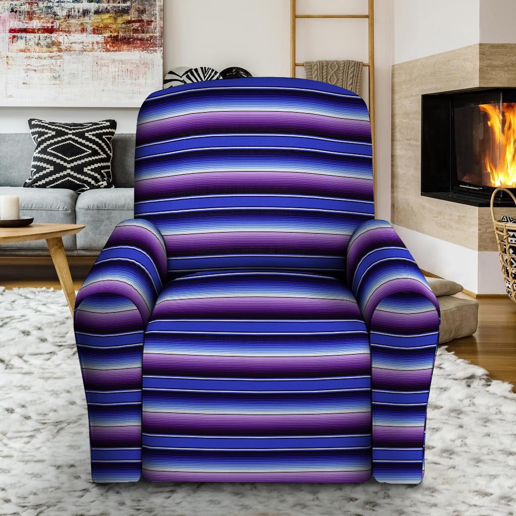 Blue And Purple Mexican Baja Recliner Cover-grizzshop