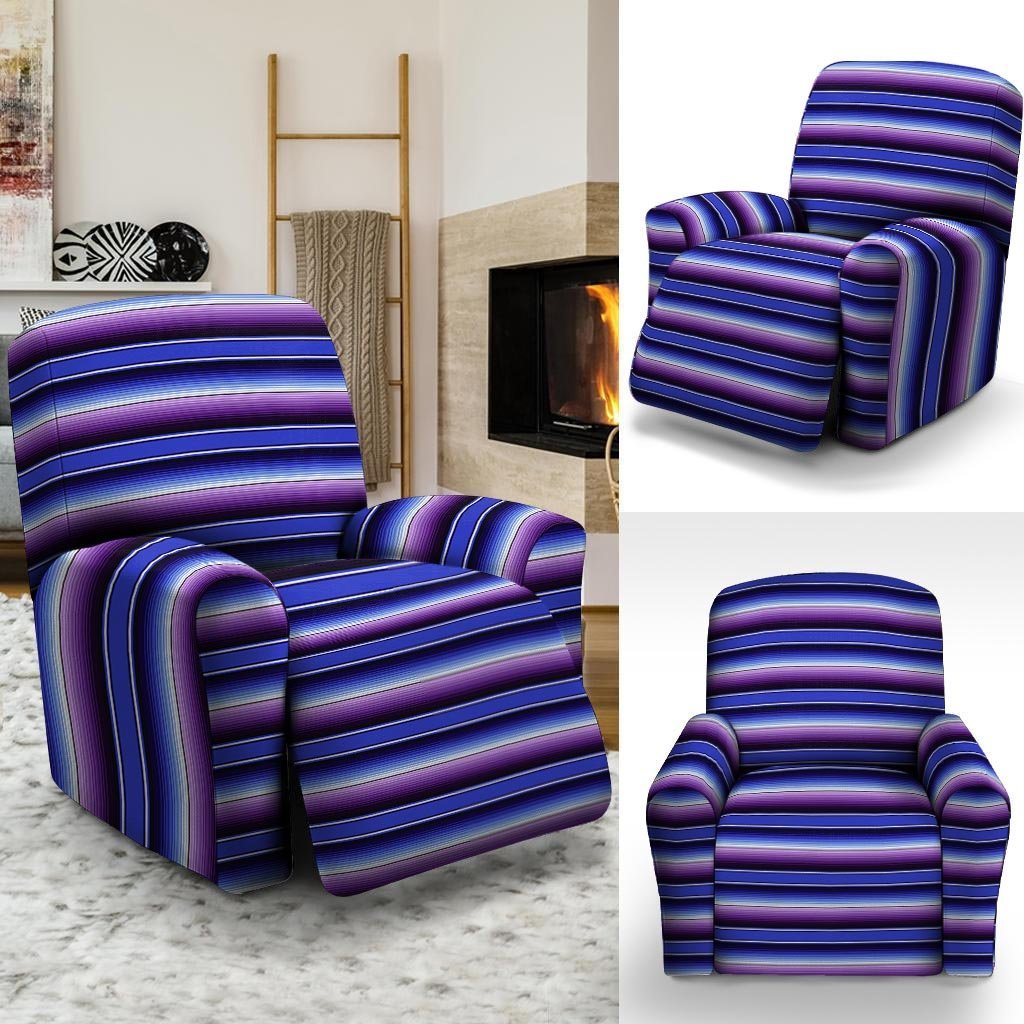 Blue And Purple Mexican Baja Recliner Cover-grizzshop