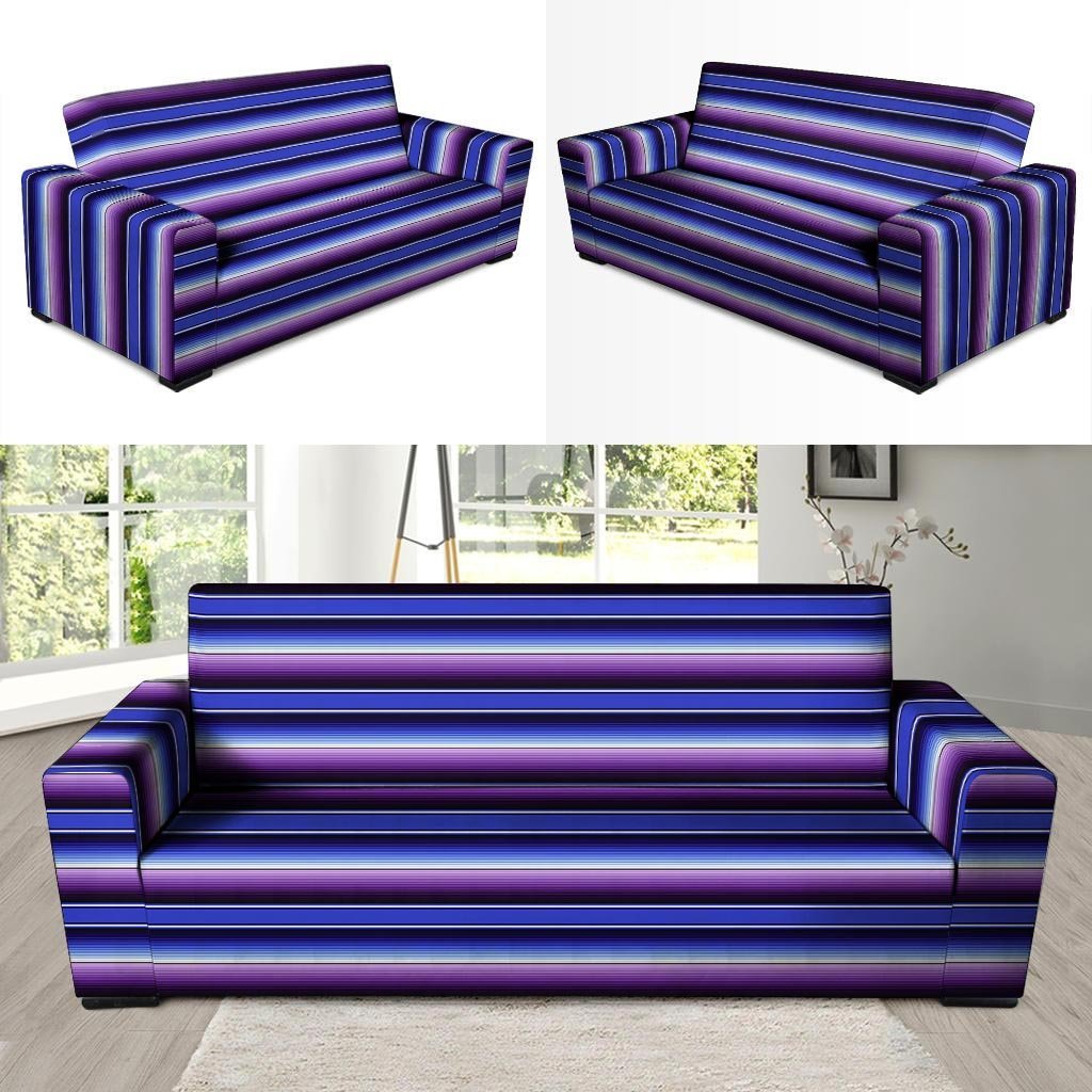 Blue And Purple Mexican Baja Sofa Cover-grizzshop