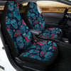 Blue And Red Floral Sugar Skull Car Seat Covers-grizzshop