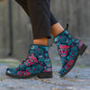 Blue And Red Floral Sugar Skull Men's Boots-grizzshop