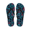 Blue And Red Floral Sugar Skull Men's Flip Flops-grizzshop