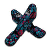 Blue And Red Floral Sugar Skull Muay Thai Shin Guard-grizzshop