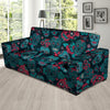 Blue And Red Floral Sugar Skull Sofa Cover-grizzshop