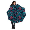 Blue And Red Floral Sugar Skull Umbrella-grizzshop