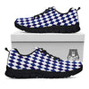 Blue And White Navy Argyle Print Pattern Black Sneaker-grizzshop