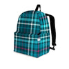 Blue Aqua Plaid Tartan Backpack-grizzshop