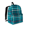 Blue Aqua Plaid Tartan Backpack-grizzshop