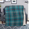 Blue Aqua Plaid Tartan Blanket-grizzshop