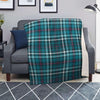 Blue Aqua Plaid Tartan Blanket-grizzshop