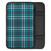 Blue Aqua Plaid Tartan Car Console Cover-grizzshop