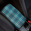 Blue Aqua Plaid Tartan Car Console Cover-grizzshop