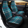 Blue Aqua Plaid Tartan Car Seat Covers-grizzshop