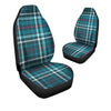 Blue Aqua Plaid Tartan Car Seat Covers-grizzshop