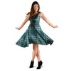 Blue Aqua Plaid Tartan Dress-grizzshop