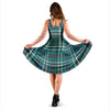 Blue Aqua Plaid Tartan Dress-grizzshop