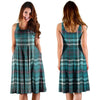 Blue Aqua Plaid Tartan Dress-grizzshop