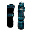 Blue Aqua Plaid Tartan Muay Thai Shin Guard-grizzshop