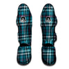 Blue Aqua Plaid Tartan Muay Thai Shin Guard-grizzshop