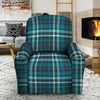 Blue Aqua Plaid Tartan Recliner Cover-grizzshop