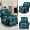 Blue Aqua Plaid Tartan Recliner Cover-grizzshop