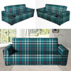 Blue Aqua Plaid Tartan Sofa Cover-grizzshop