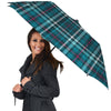 Blue Aqua Plaid Tartan Umbrella-grizzshop