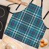 Blue Aqua Plaid Tartan Women's Apron-grizzshop