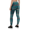 Blue Aqua Plaid Tartan Women's Leggings-grizzshop