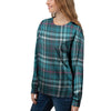 Blue Aqua Plaid Tartan Women's Sweatshirt-grizzshop