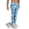 Blue Arctic Animals Print Pattern Men's Leggings-grizzshop