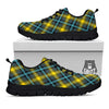 Blue Argyle And Black Yellow Print Pattern Black Sneaker-grizzshop