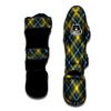 Blue Argyle And Black Yellow Print Pattern Muay Thai Shin Guards-grizzshop