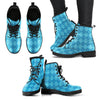 Blue Argyle Womens Leather Boots-grizzshop