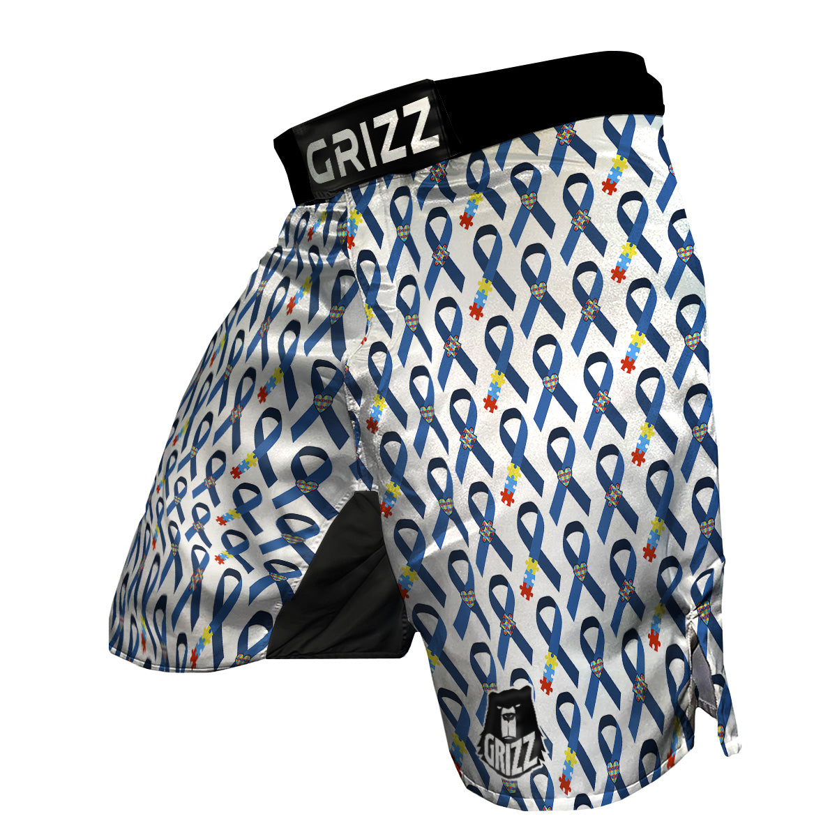 Blue Autism Awarenes Print Pattern MMA Shorts-grizzshop