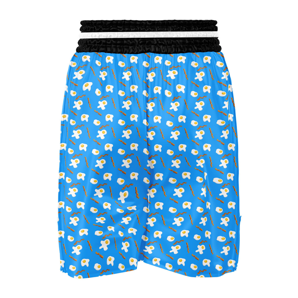 Blue Bacon And Fried Egg Print Pattern Boxing Shorts-grizzshop