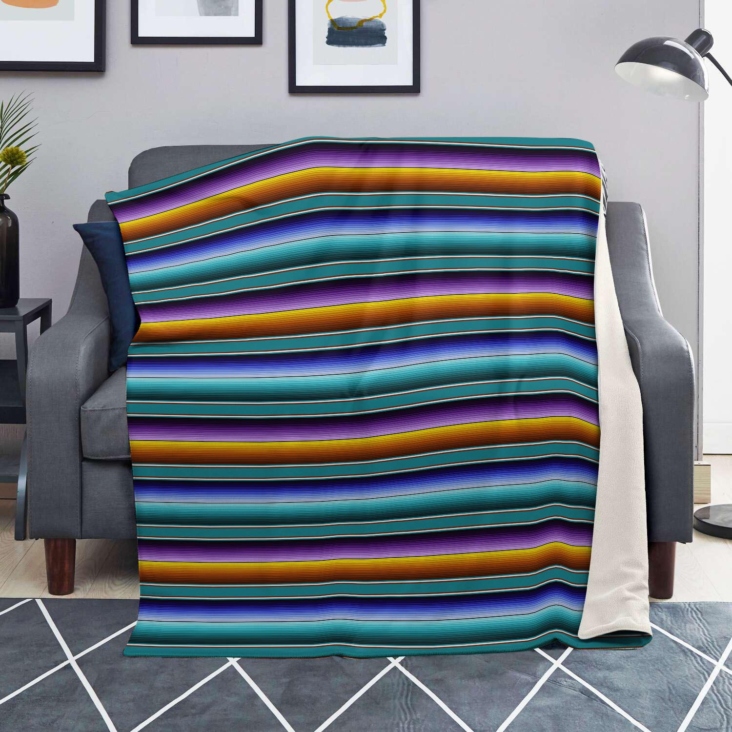 Blue Baja Serape Blanket-grizzshop