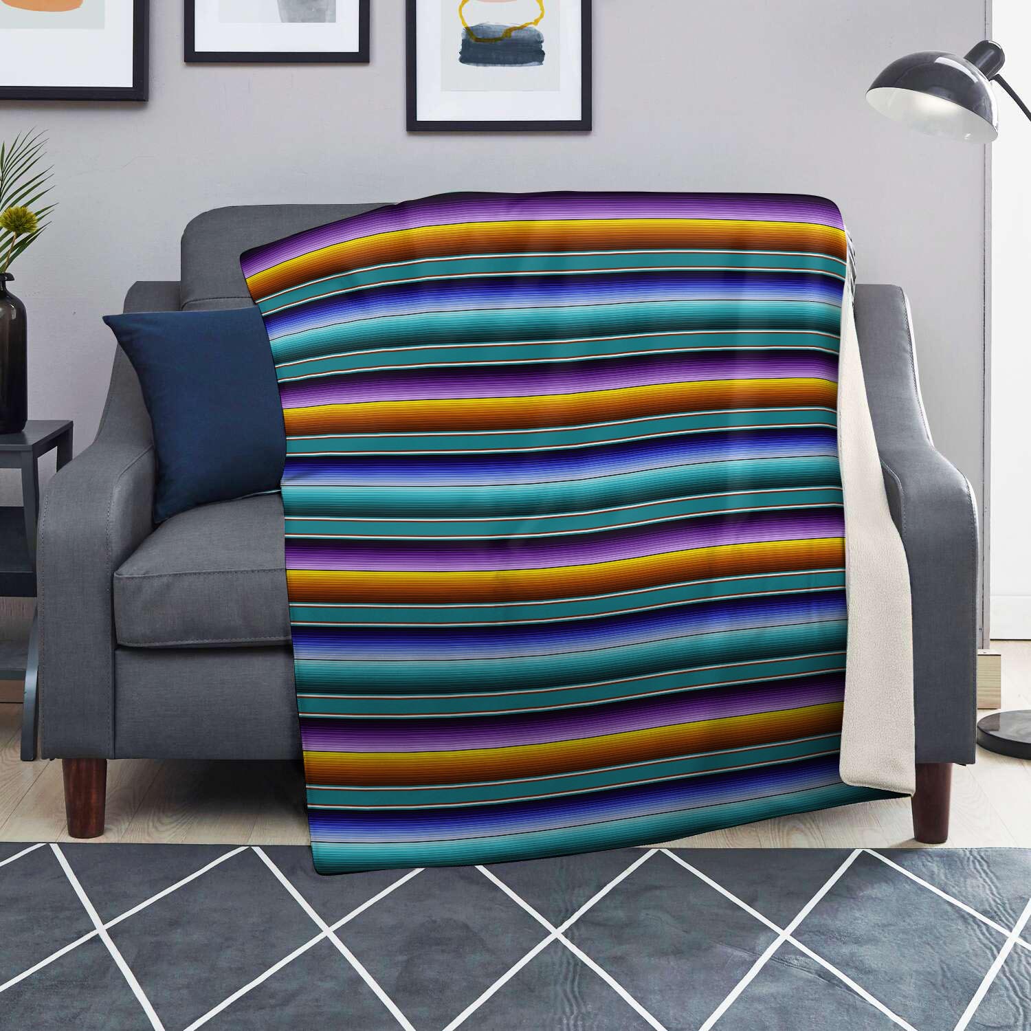 Blue Baja Serape Blanket-grizzshop