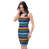 Blue Baja Serape Bodycon Dress-grizzshop