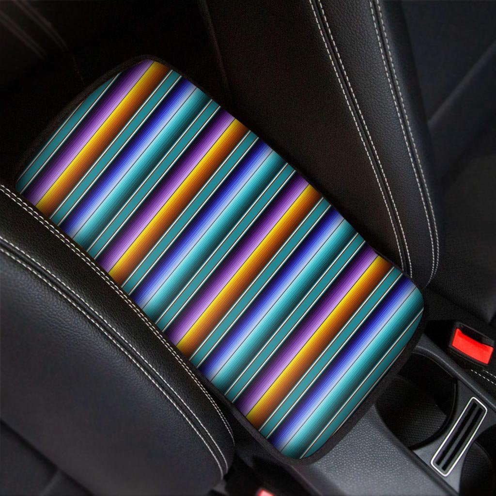 Blue Baja Serape Car Console Cover-grizzshop