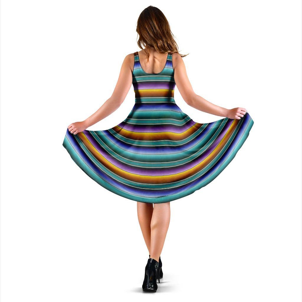 Blue Baja Serape Dress-grizzshop