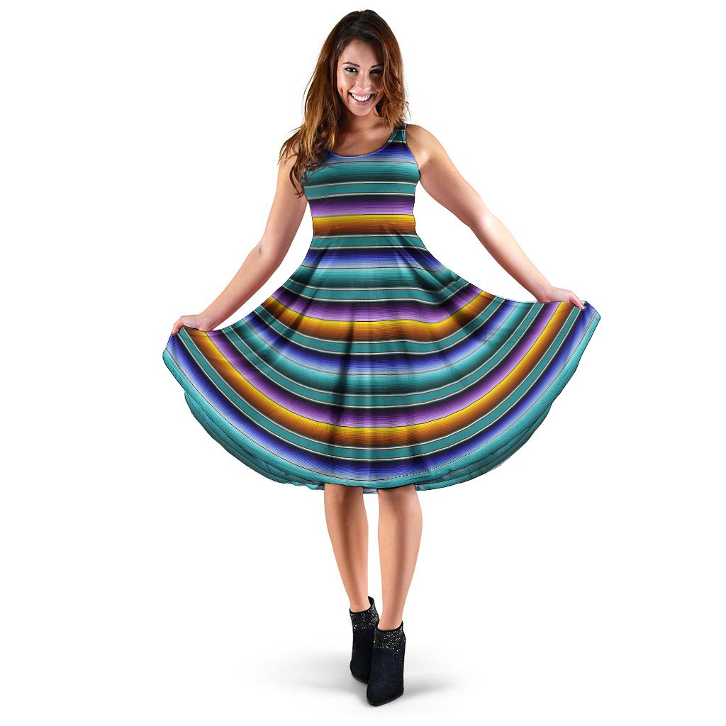 Blue Baja Serape Dress-grizzshop