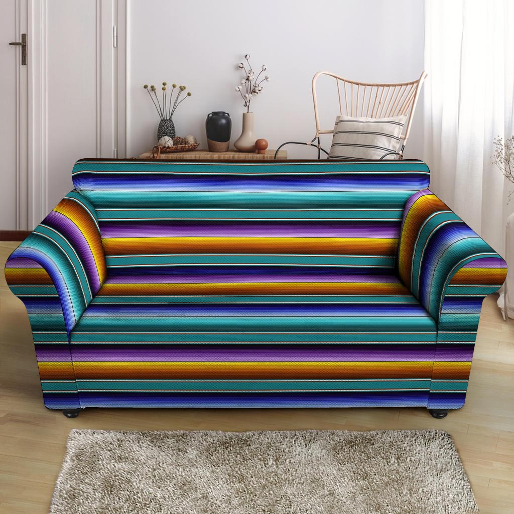 Blue Baja Serape Loveseat Cover-grizzshop