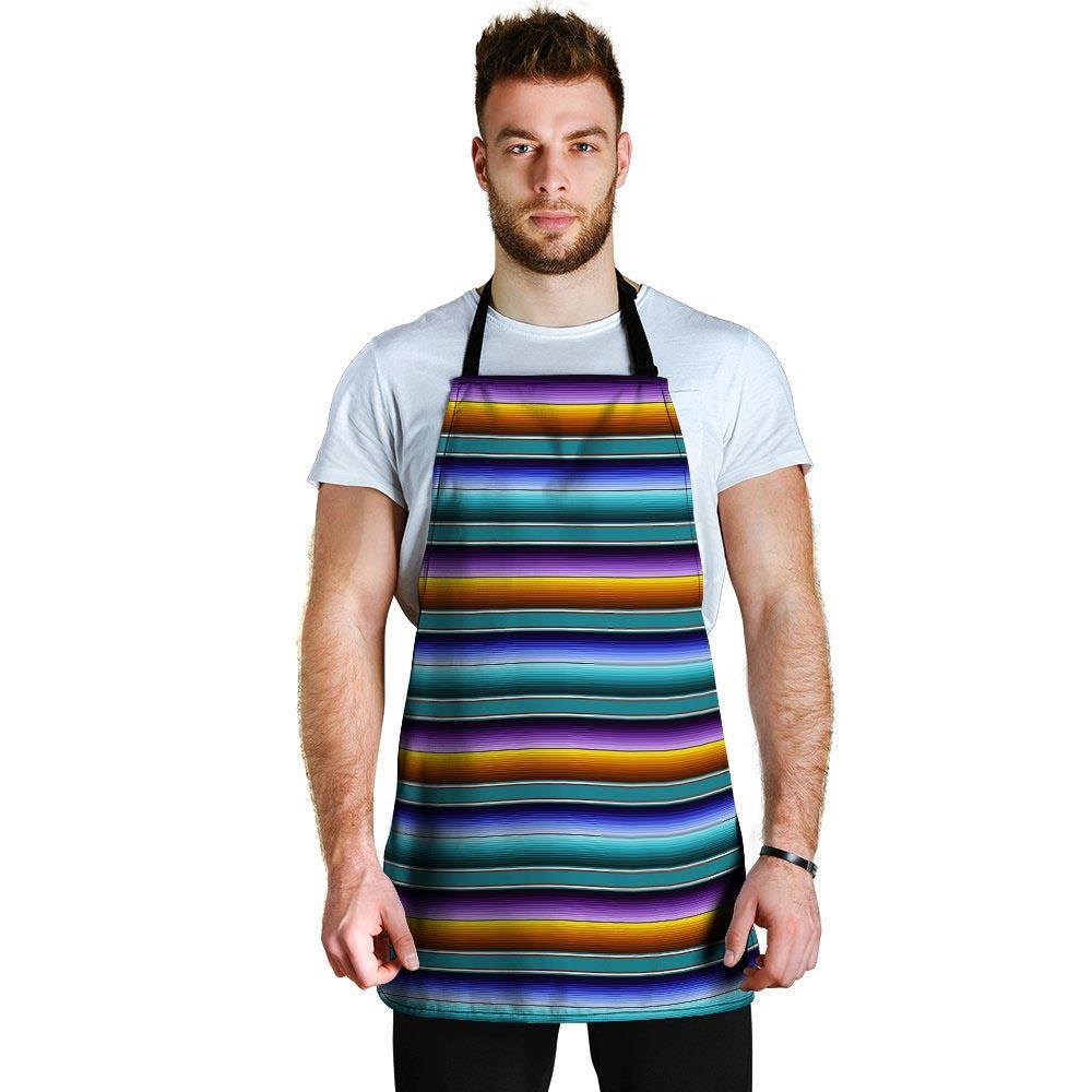 Blue Baja Serape Men's Apron-grizzshop