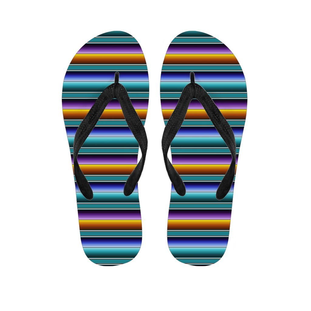 Blue Baja Serape Men's Flip Flops-grizzshop