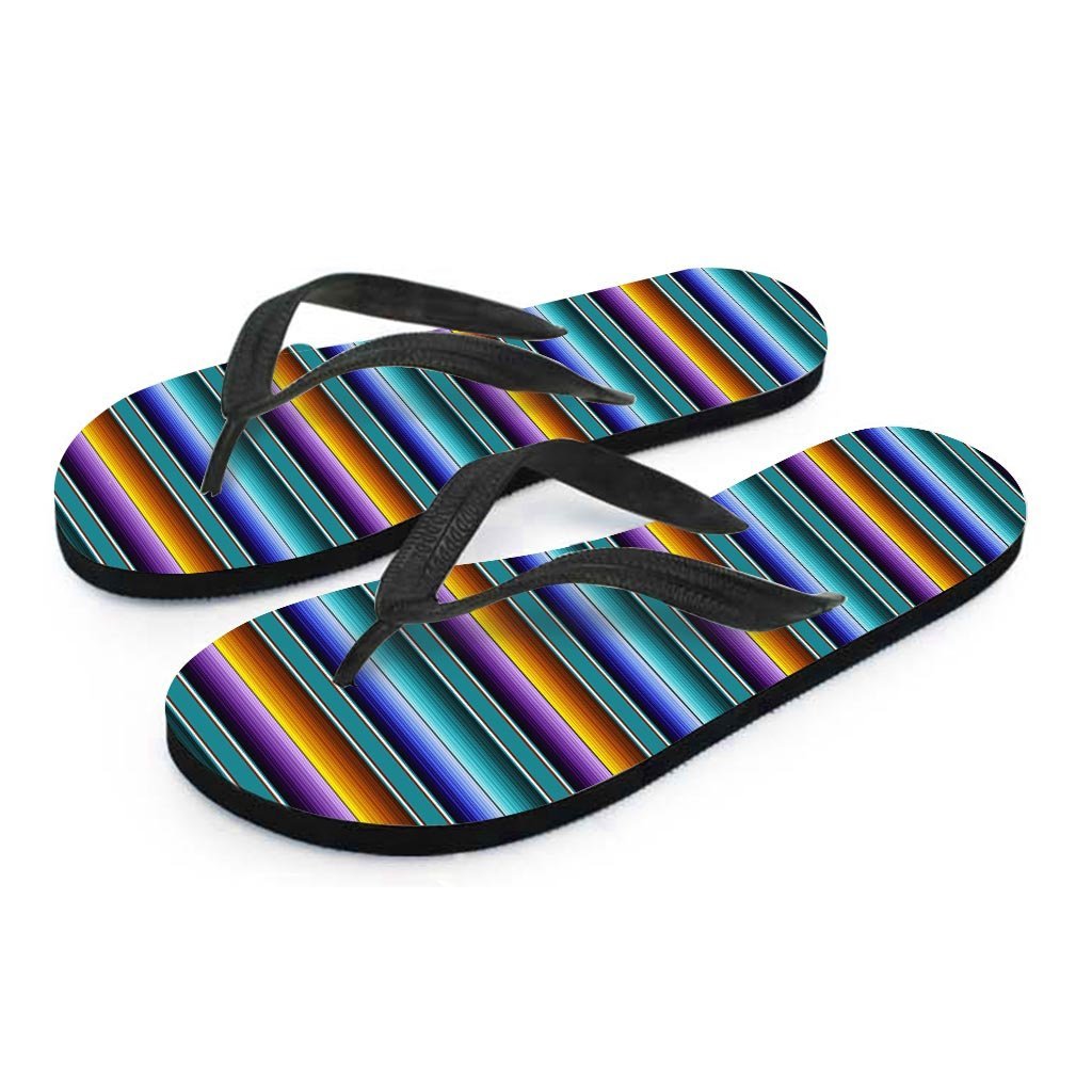 Blue Baja Serape Men's Flip Flops-grizzshop